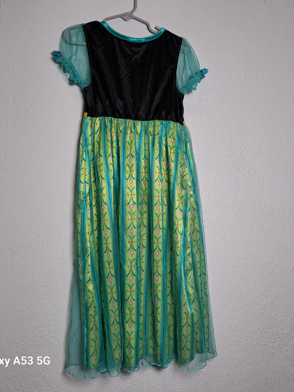 Disney Teal, Light Green & Black Anna Costume Dress